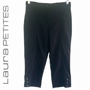 Laura Petites Black Casual High-Rise Capris Size 4